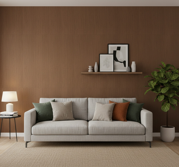 Carta da parati rustica effetto legno marrone scuro - TenStickers