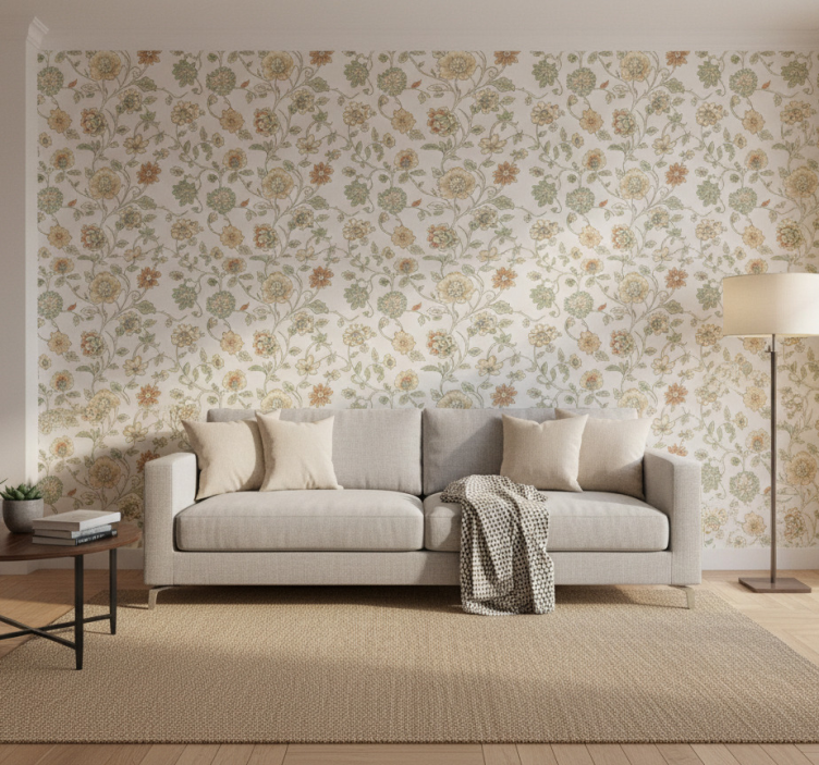 Carta da parati rustica fiore chiaro decente - TenStickers