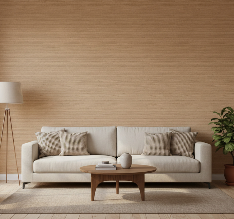 Carta da parati rustica tavole striate marrone chiaro - TenStickers