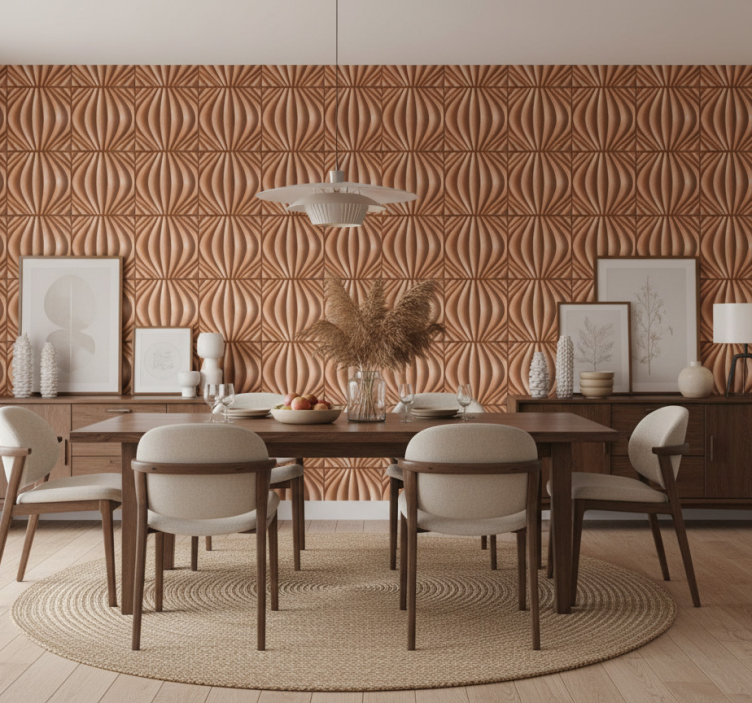 Carta da parati sala da pranzo effetto sabbia 3d - TenStickers