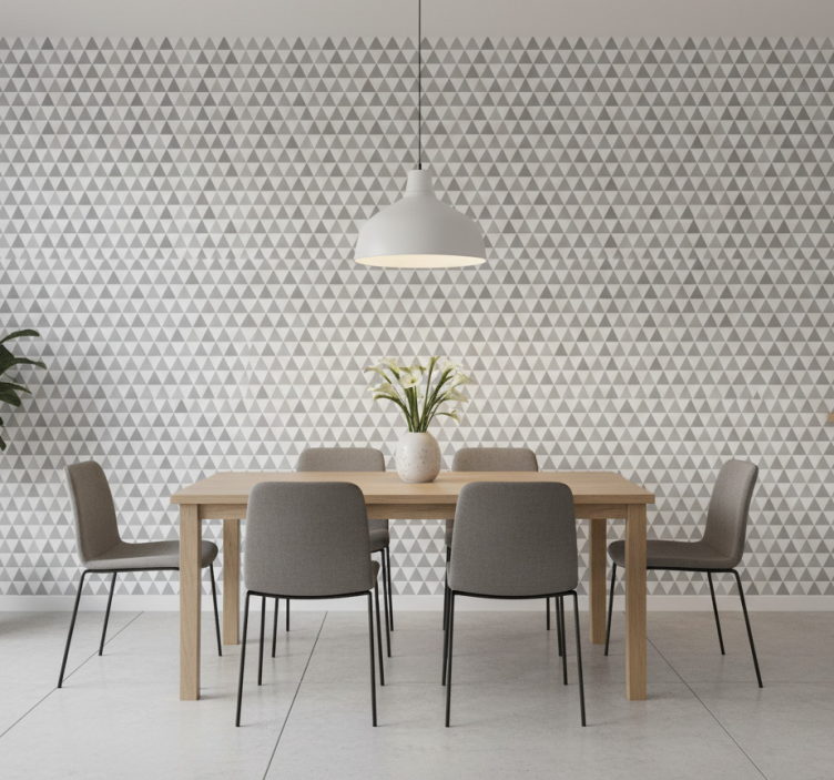 Carta da parati sala da pranzo variazioni grigie minimaliste - TenStickers