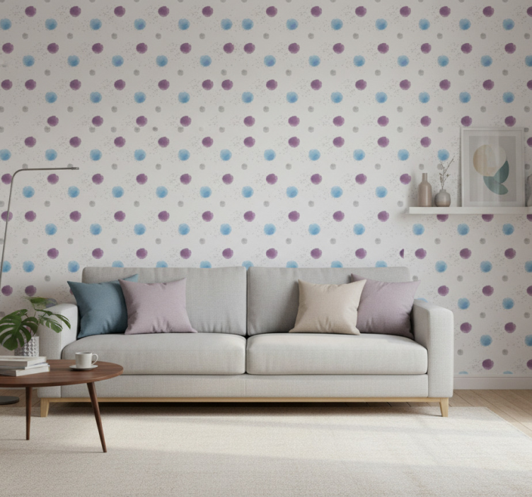 Carta da parati soggiorno cerchi colorati vivaci - TenStickers