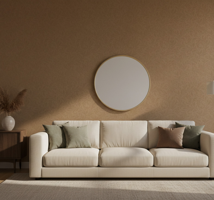 Carta da parati soggiorno design beige scuro elegante - TenStickers