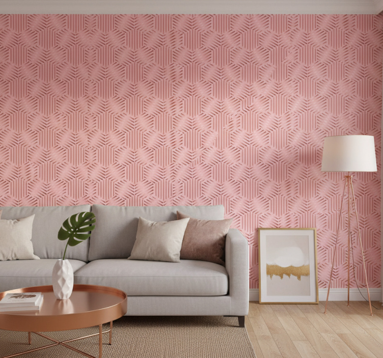 Carta da parati soggiorno disposizione geometrica - TenStickers