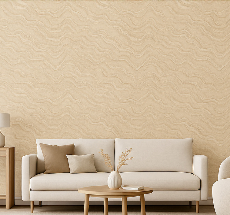 Carta da parati soggiorno effetto marmo neutro - TenStickers