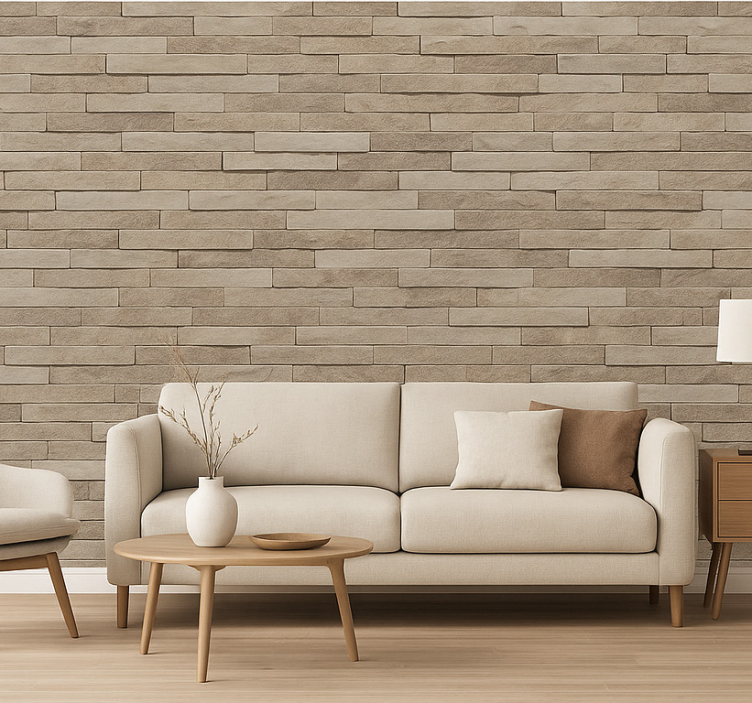 Carta da parati soggiorno effetto pietra testurizzata - TenStickers
