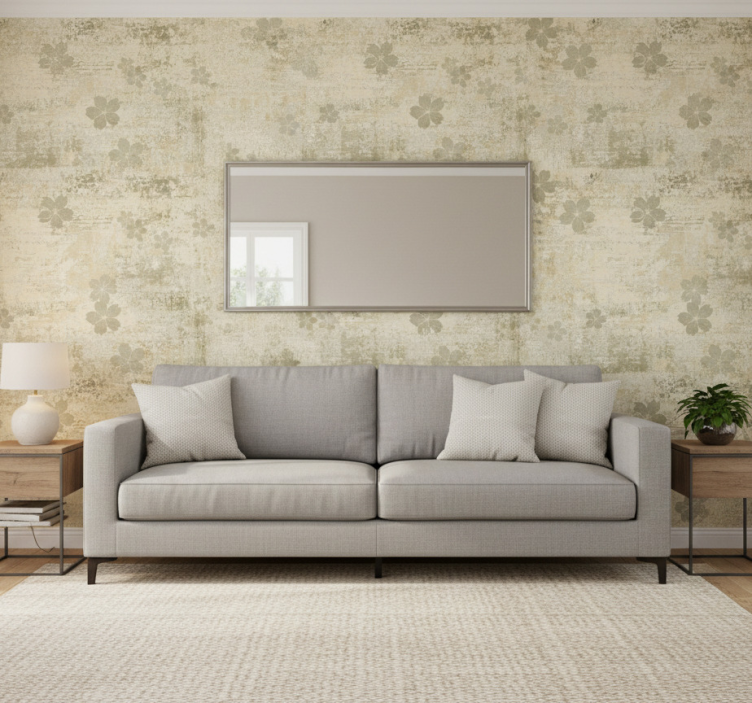 Carta da parati soggiorno eleganza floreale sottile - TenStickers