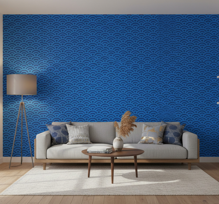 Carta da parati soggiorno elemento onda curva - TenStickers