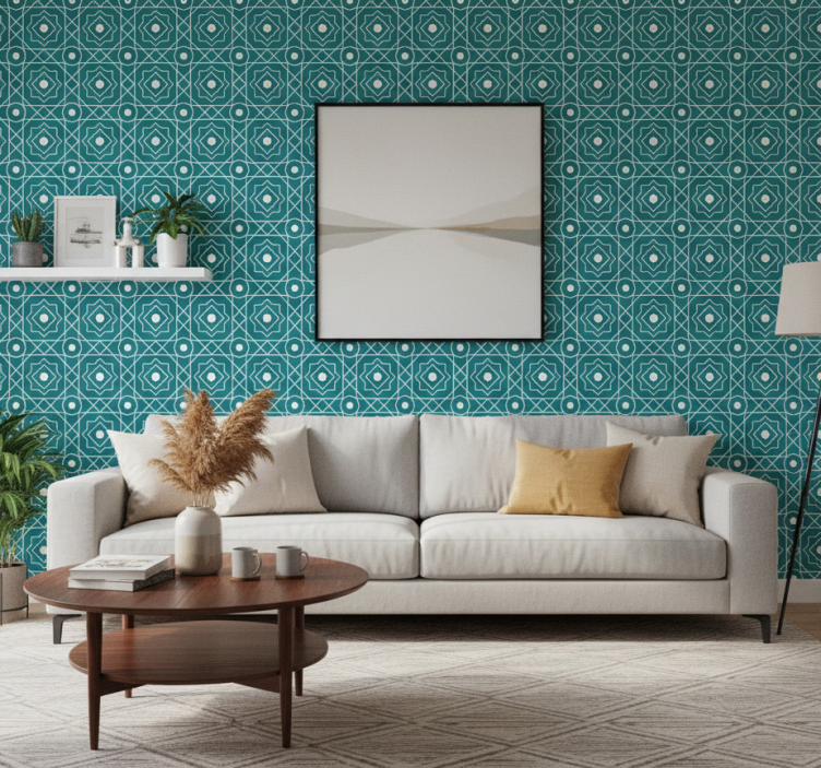 Carta da parati soggiorno finitura texture geometrica - TenStickers