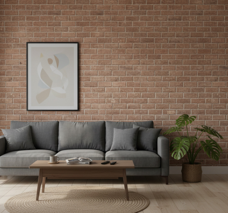 Carta da parati soggiorno illusione mattone - TenStickers