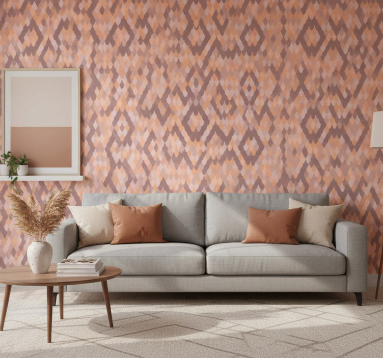 Carta da parati soggiorno motivi diamante geometrici - TenStickers