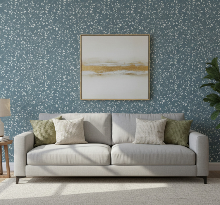 Carta da parati soggiorno motivo foglie rigogliose - TenStickers