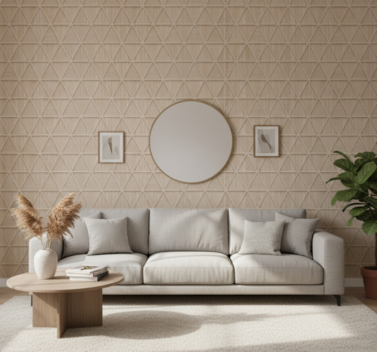 Carta da parati soggiorno motivo geometrico - TenStickers