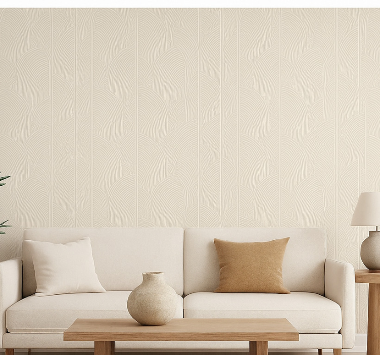 Carta da parati soggiorno motivo geometrico ad arco morbido - TenStickers