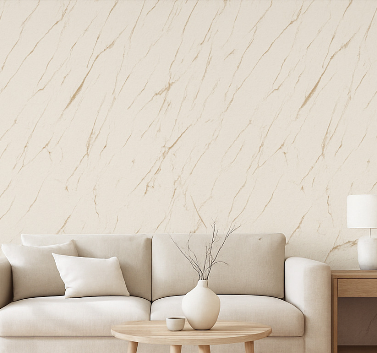 Carta da parati soggiorno motivo neutro bianco casual - TenStickers