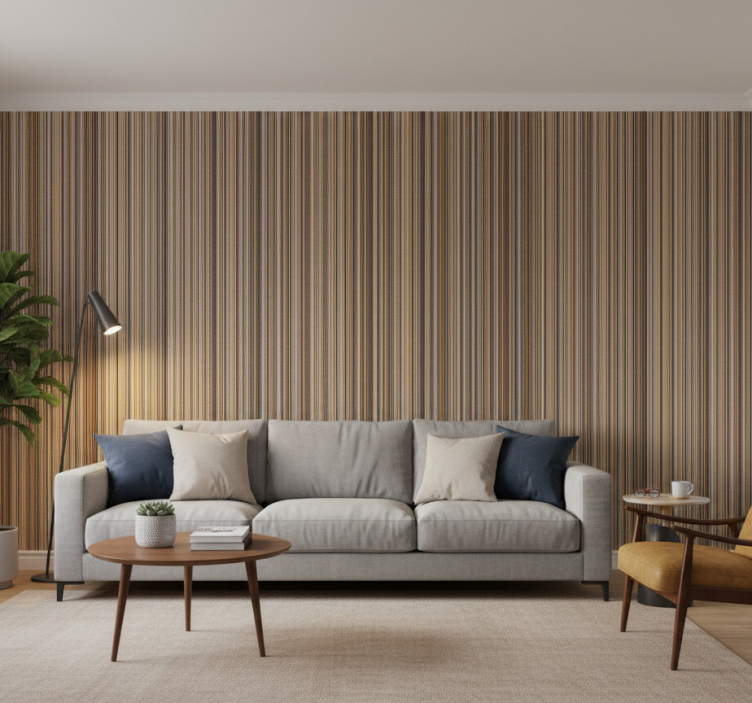 Carta da parati soggiorno righe scure - TenStickers