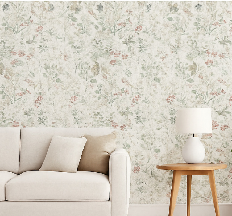 Carta da parati soggiorno sentiero di prato estivo - TenStickers