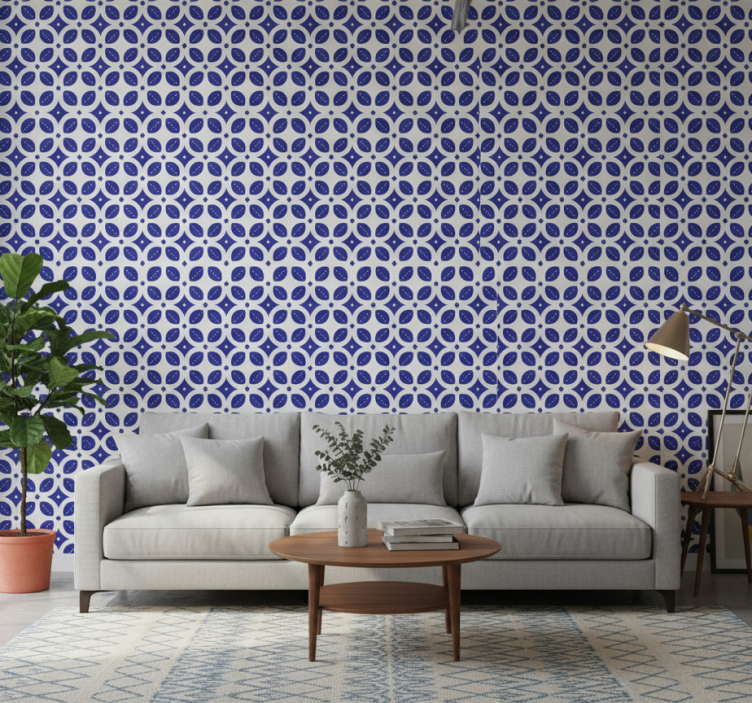 Carta da parati soggiorno sovrapposizione geometrica - TenStickers