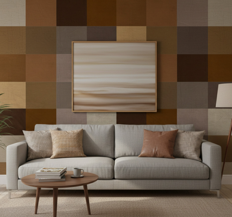 Carta da parati soggiorno superficie a patchwork - TenStickers