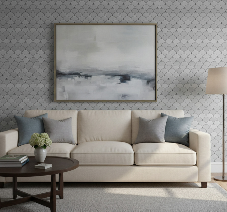 Carta da parati soggiorno superficie a scollature - TenStickers