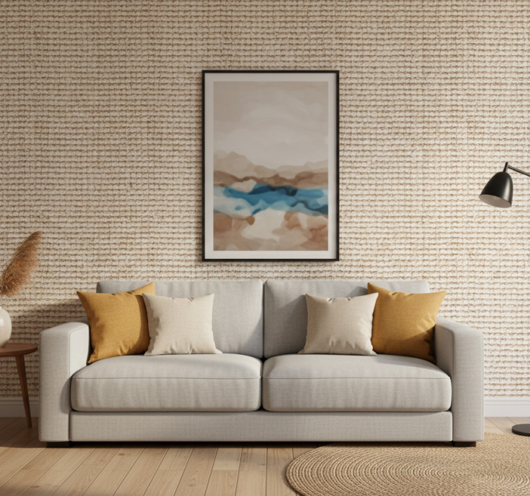 Carta da parati soggiorno superficie intrecciata naturale - TenStickers