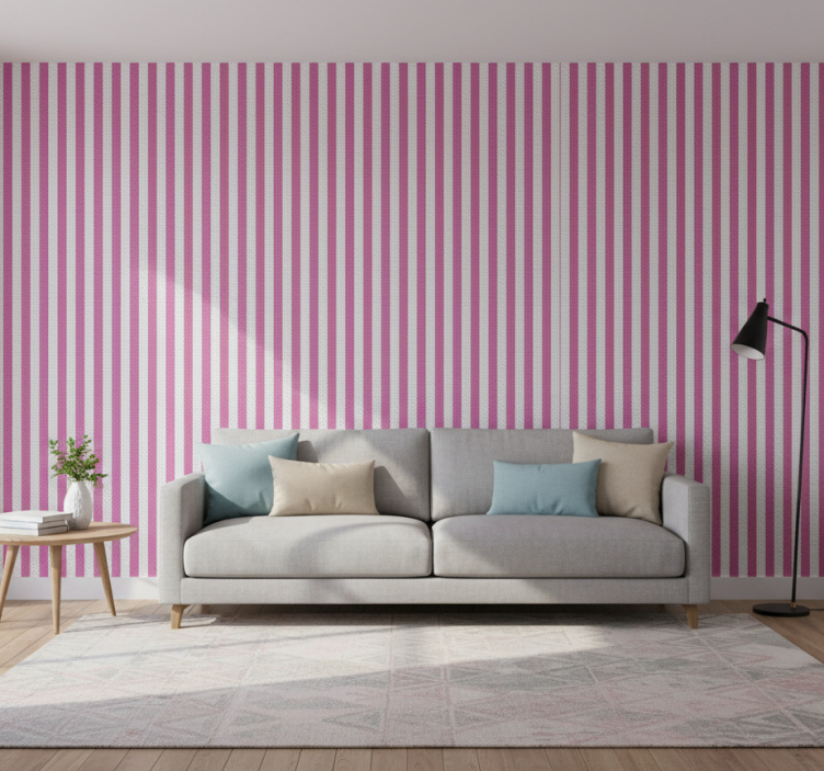 Carta da parati soggiorno tavolo a strisce - TenStickers