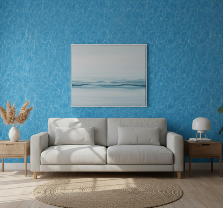 Carta da parati soggiorno texture acqua blu - TenStickers