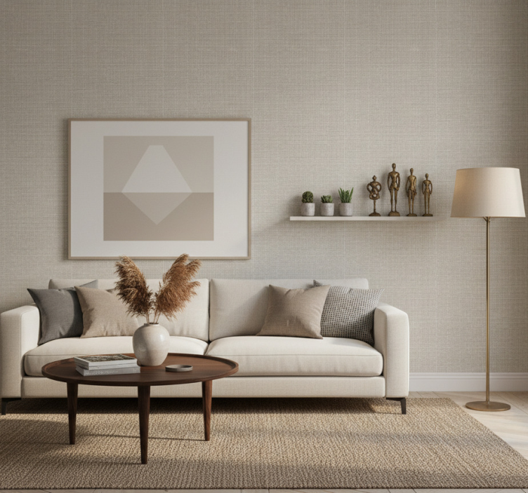 Carta da parati soggiorno texture neutra elegante - TenStickers