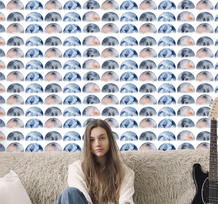 Carta da parati stelle mezzaluna celeste - TenStickers