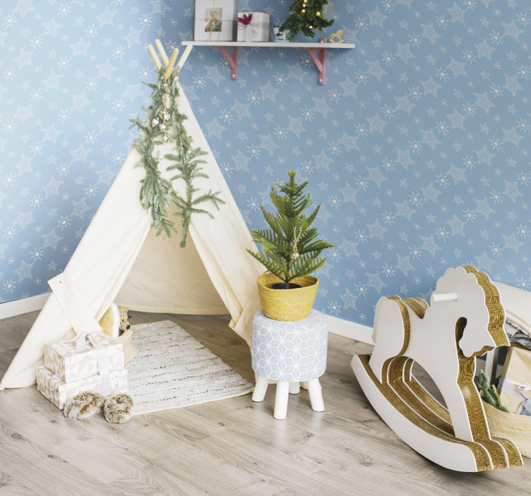 Carta da parati stelle modello bambino blu - TenStickers