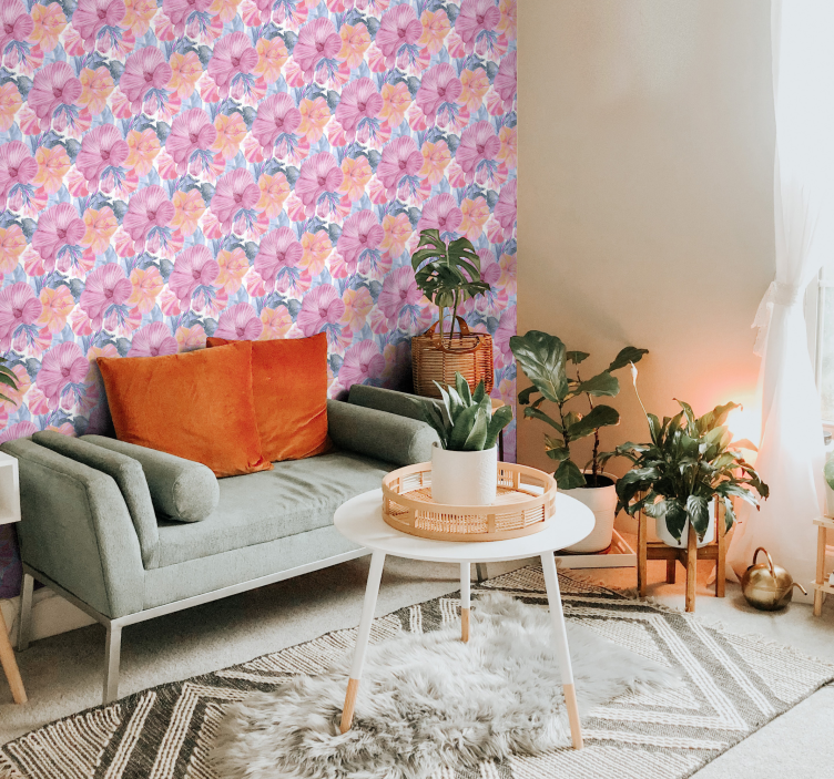 Carta da parati stile floreale colorato - TenStickers