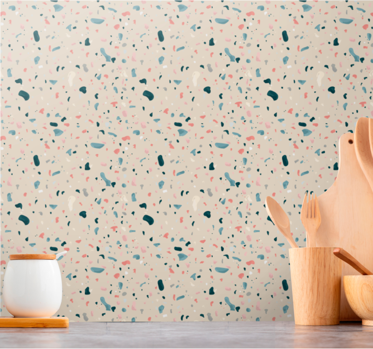 Carta da parati texture motivo terrazzo beige - TenStickers