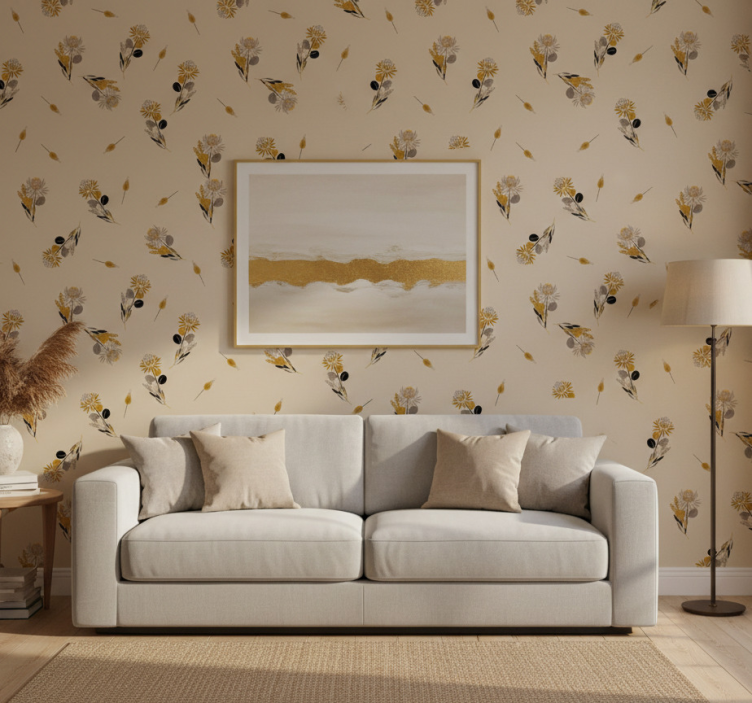 Carta da parati texture fiori vintage - TenStickers