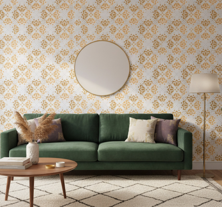 Carta da parati texture mandala dorato - TenStickers