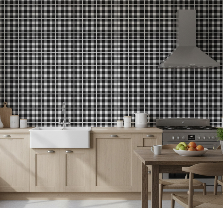 Carta da parati texture motivo a quadri classico - TenStickers