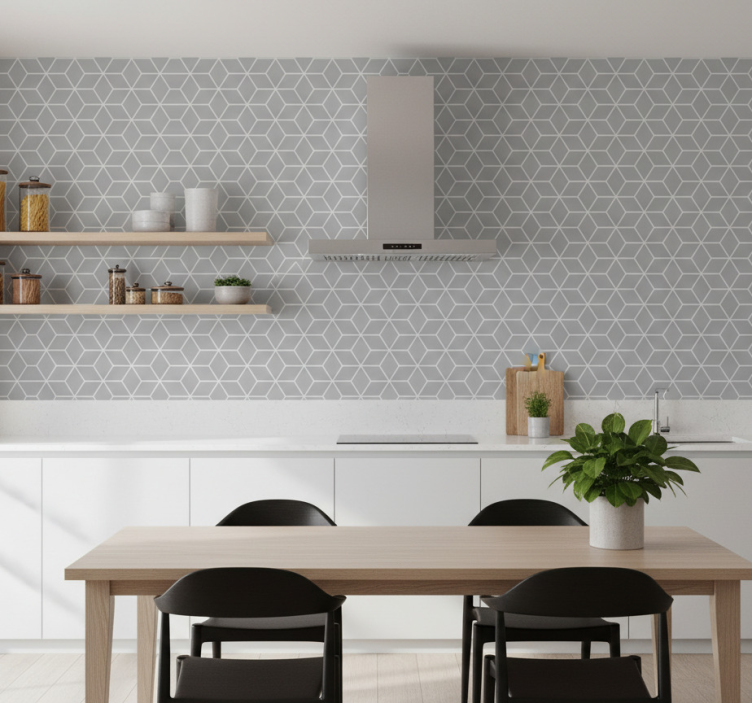 Carta da parati texture motivo esagonale grigio - TenStickers