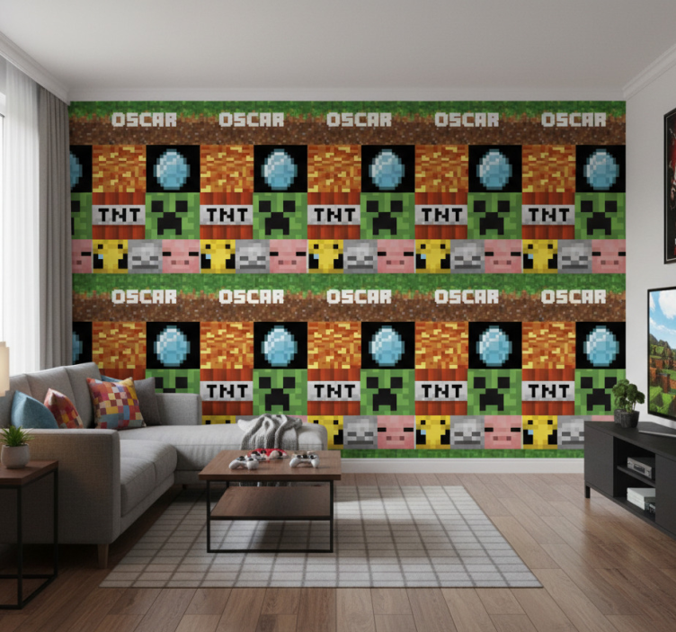 Carta da parati texture motivo geometrico gaming - TenStickers