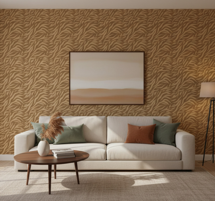 Carta da parati texture motivo tigre marrone e beige - TenStickers