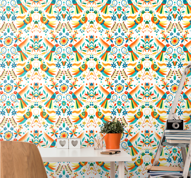 Carta da parati uccelli modello tradizionale - TenStickers