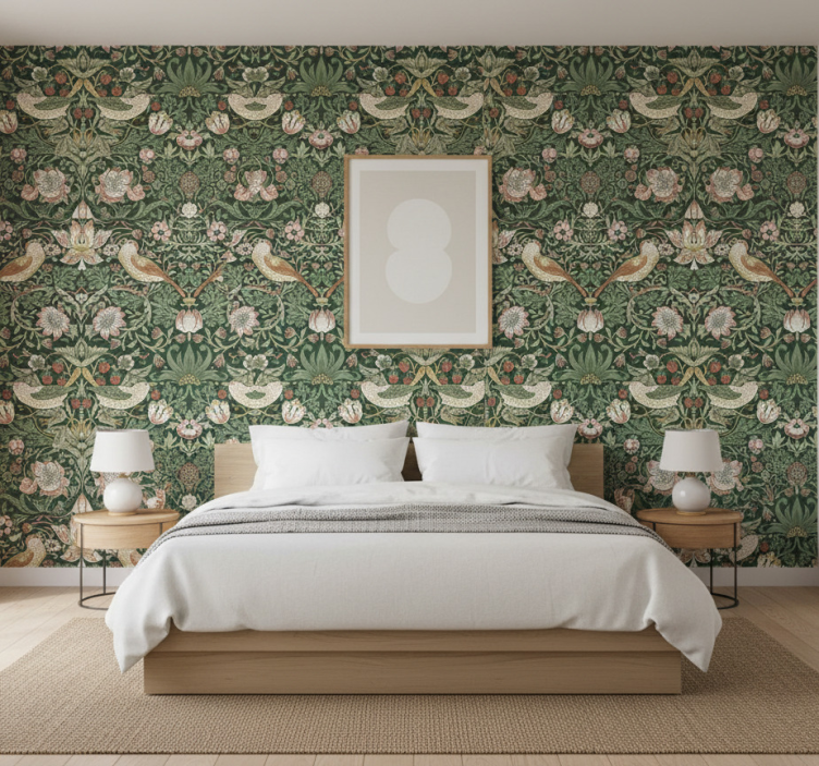 Carta da parati uccelli stile morris - TenStickers