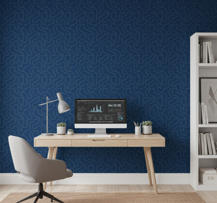 Carta da parati ufficio blu notte - TenStickers