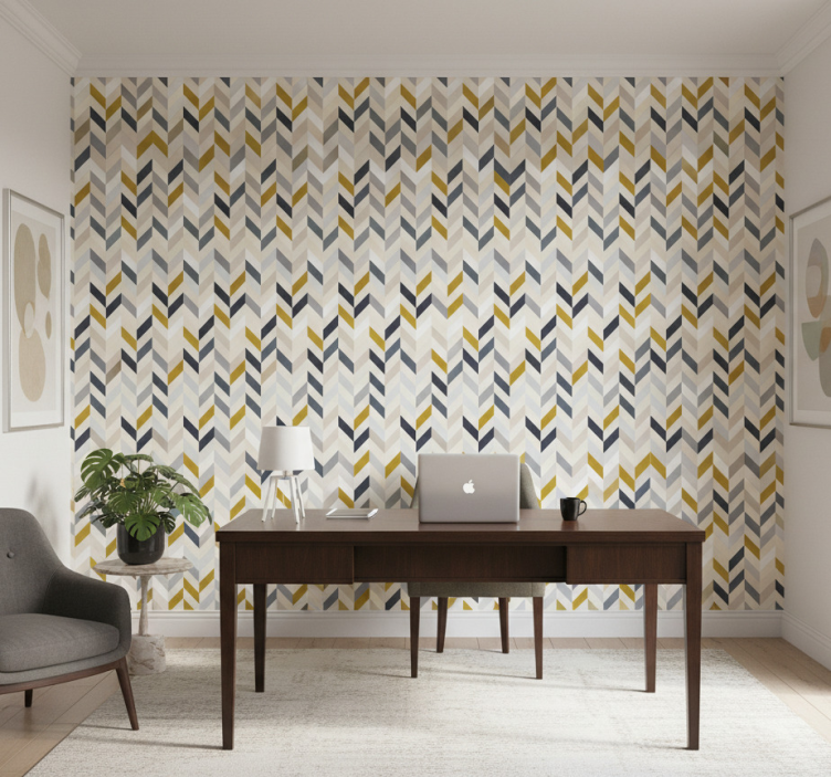 Carta da parati ufficio con motivi geometrici colorati - TenStickers