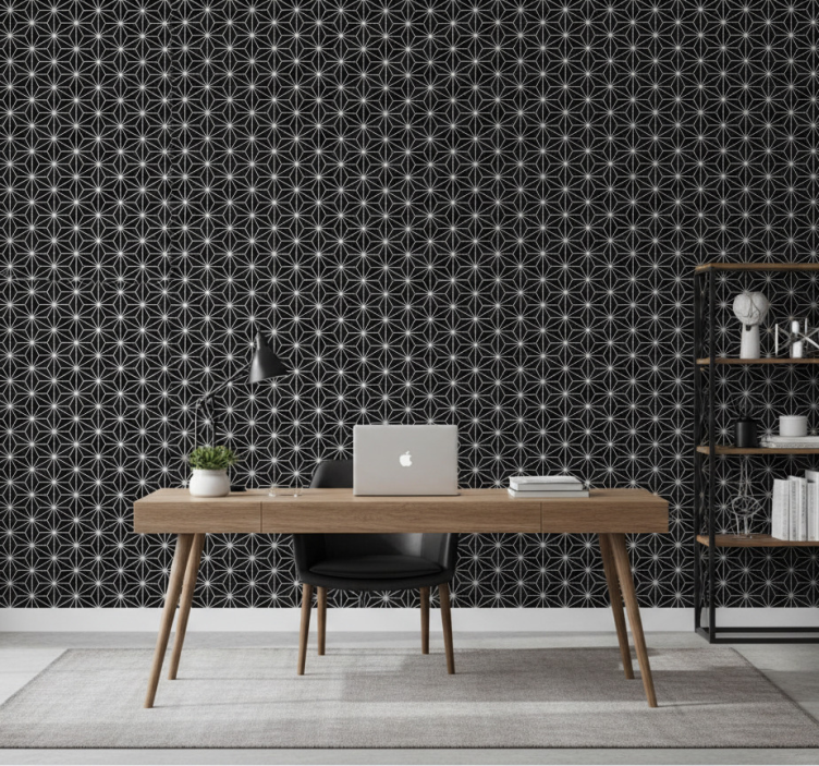 Carta da parati ufficio diamanti geometrici bianco e nero - TenStickers