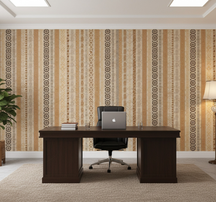 Carta da parati ufficio effetto puzzle marrone - TenStickers