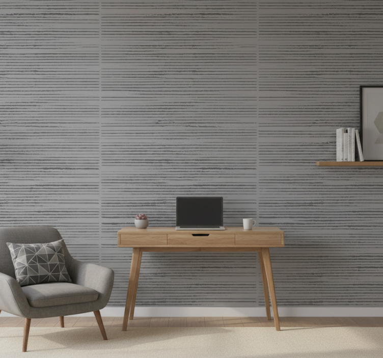 Carta da parati ufficio grigia a righe - TenStickers