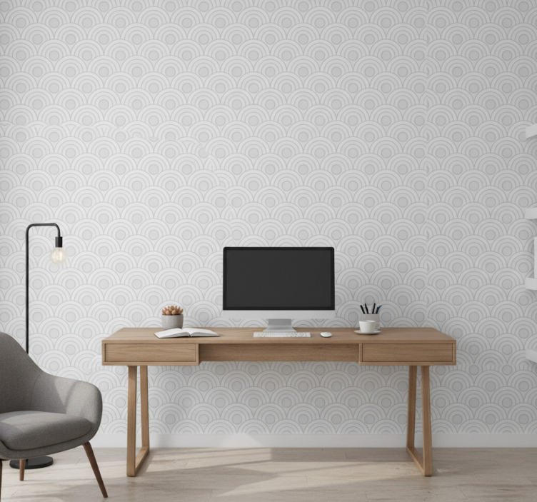 Carta da parati ufficio grigio chiaro a scaglie - TenStickers