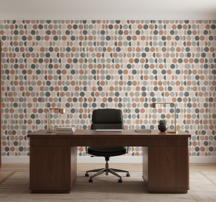 Carta da parati ufficio motivo a semicerchi - TenStickers