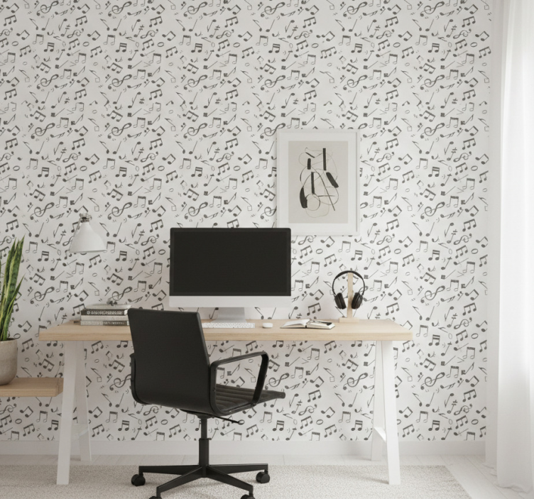 Carta da parati ufficio note musicali - TenStickers