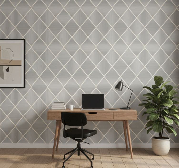 Carta da parati ufficio rombi grigi irregolari - TenStickers