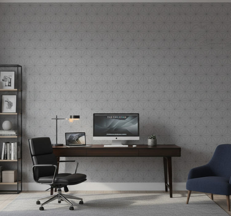Carta da parati ufficio triangoli grigi in cemento - TenStickers